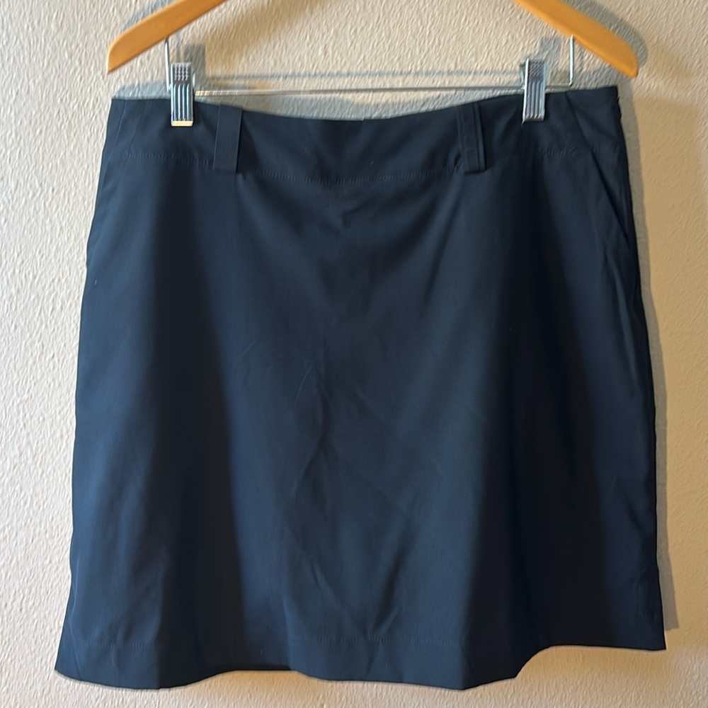 Nike Golf Skort Skirt 12 Black Pickleball Pockets Flat Front Dri-Fit Stretch
